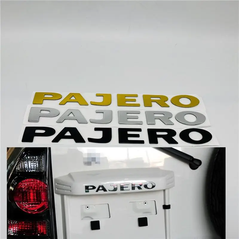 

3 Colors For Mitsubishi Pajero Emblem Rear Trunk Tailgate Logo Nameplate Car Stickers 22CM
