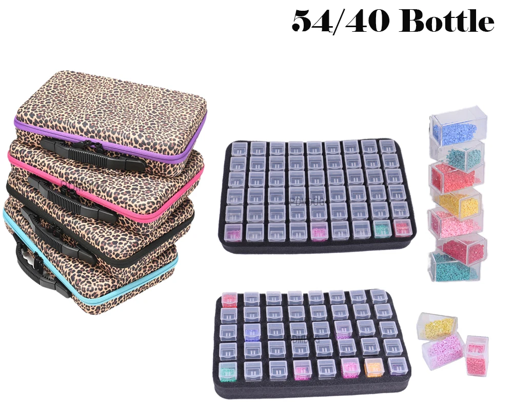 

40/80 Square Bottles Diamond Painting Accessories Tool Carry Case Box Container Diamond Storage Bag Case Diamond embroidery