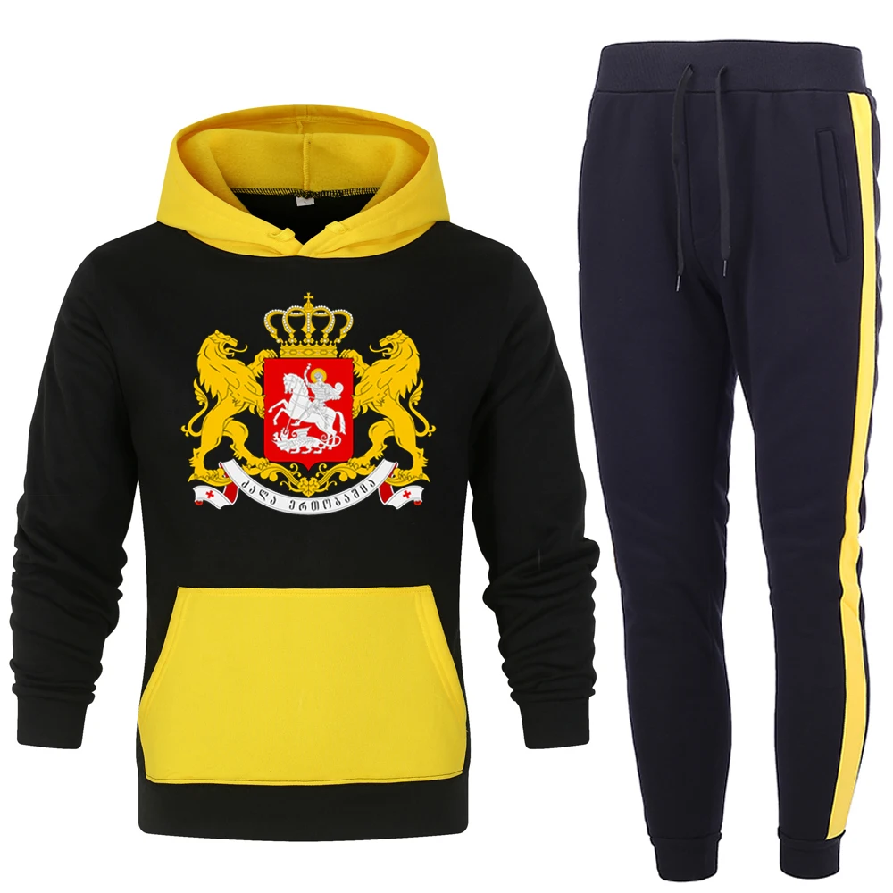 Костюм спортивный Мужской флисовый из 2 предметов толстовка с капюшоном и штаны