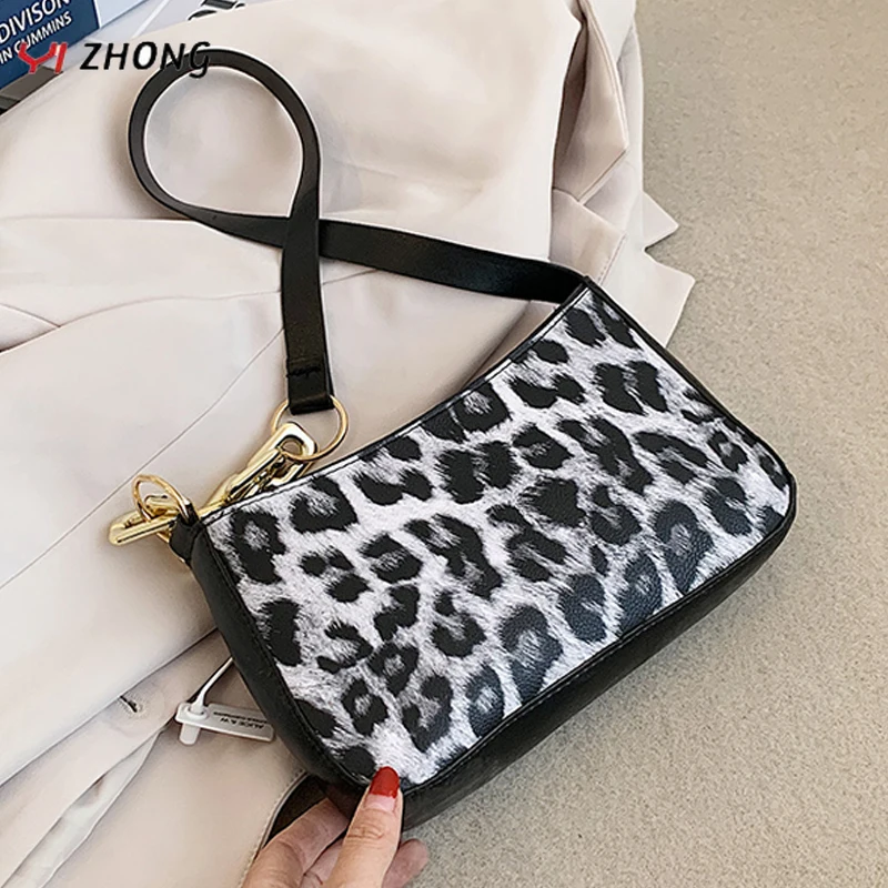 

YIZHONG Leather Leopard Chain Shoulder Bag Fashion Satchels Handbags Women Bags Designer Ladies Bags for Shopping Clutch Purses