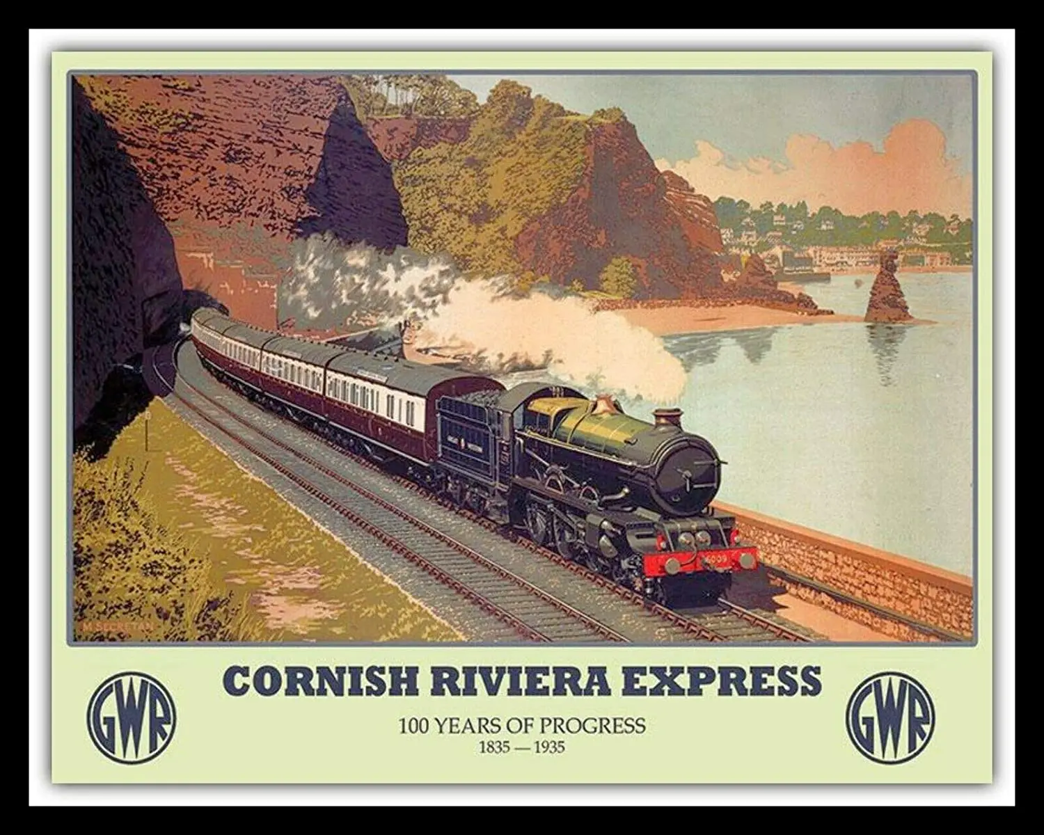 

Cornish Rivera Express Cornwall Railway Theme Metal Tin Signs 8x12 Inch Wall Decor Sign