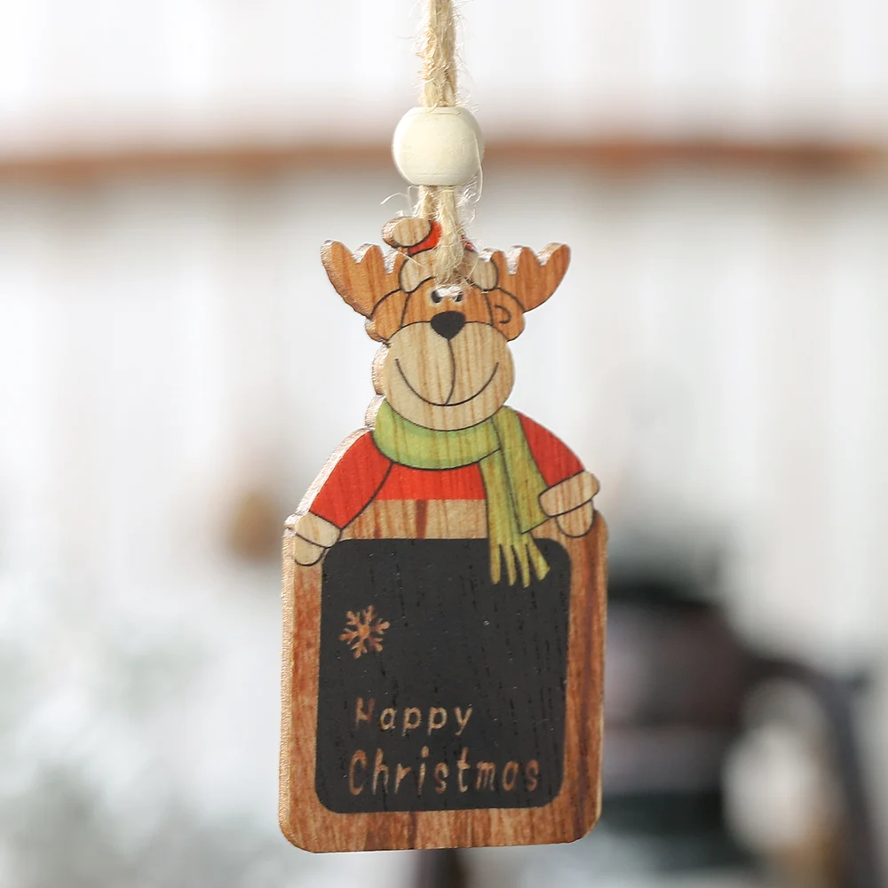 2 шт. деревянная маленькая доска подвесной кулон снеговик узор украшенные стены