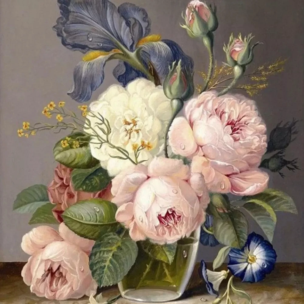 Набор для вышивки крестиком SNA Peony из кристаллов сделай сам квадратная мозаика 3