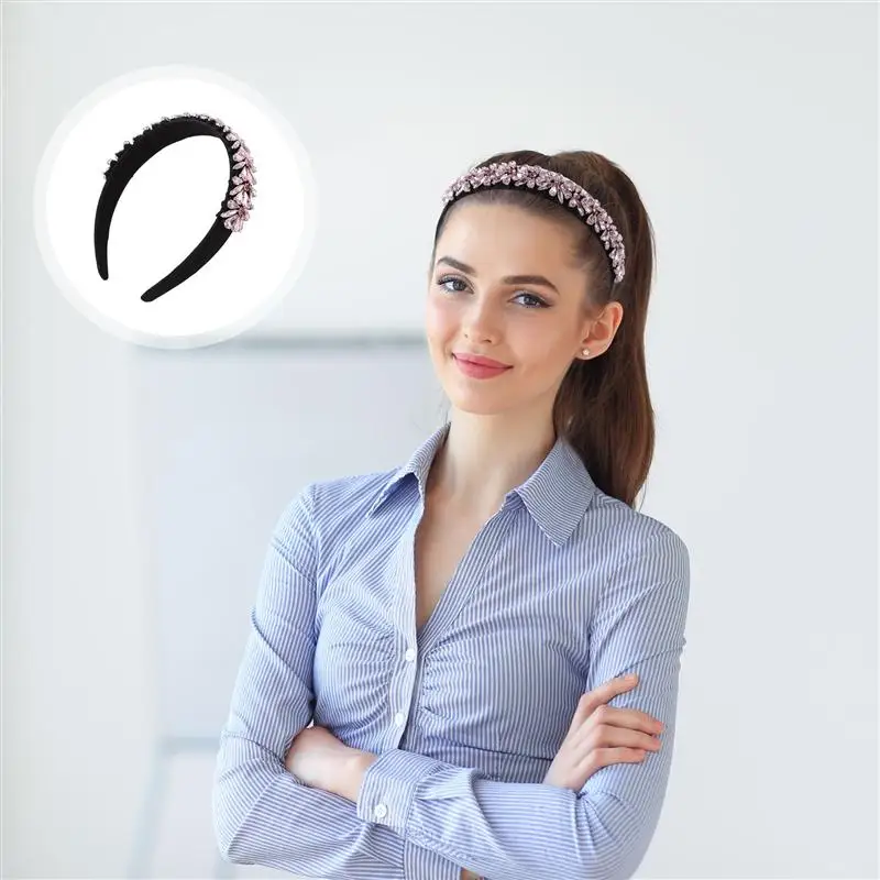 

Floral Rhinestone Hairband Delicate Headband Women Headdress Hair Accessories