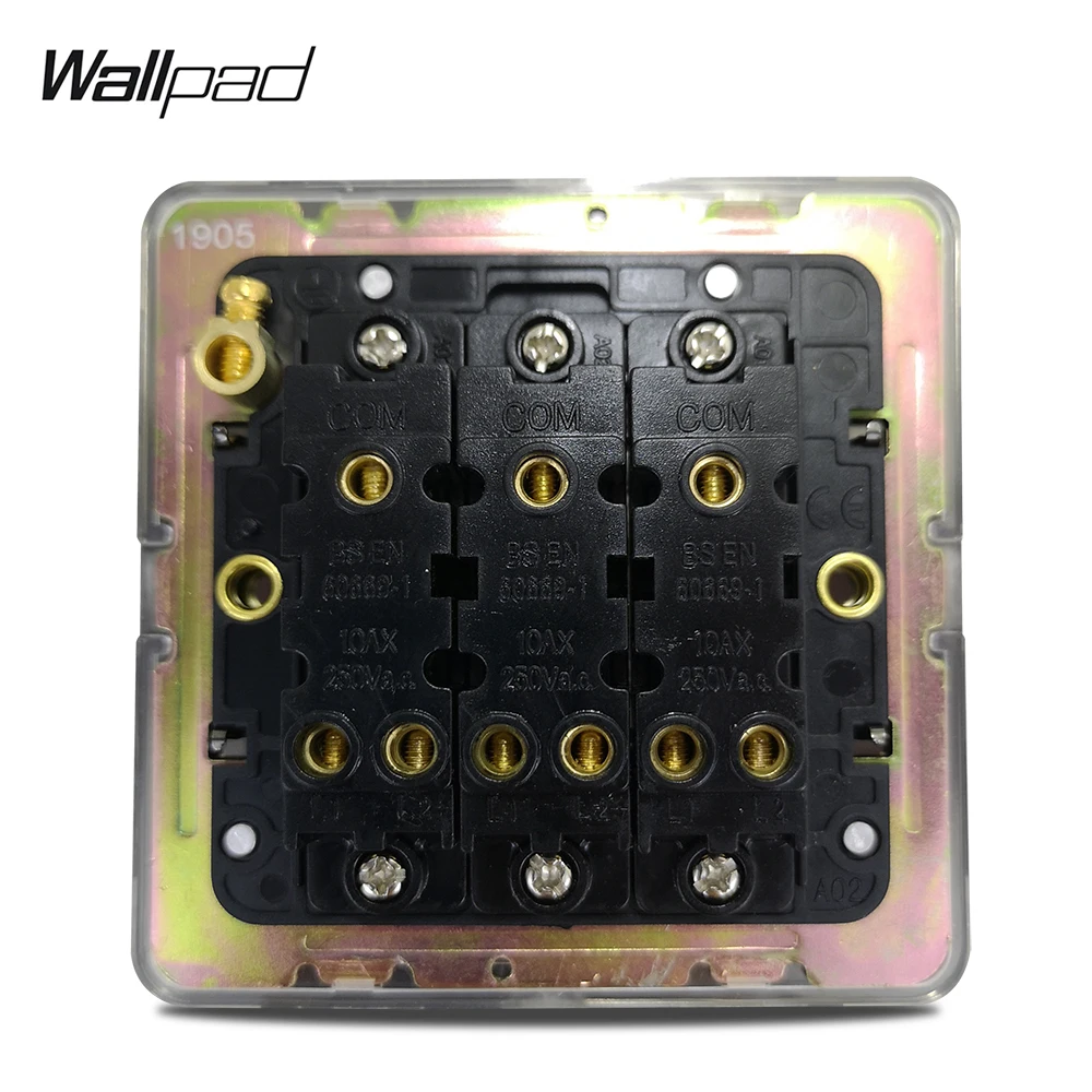 Wallpad H6 черный никель 3 банды 1 способ 2 Way светодиодный Электрический Кулисный