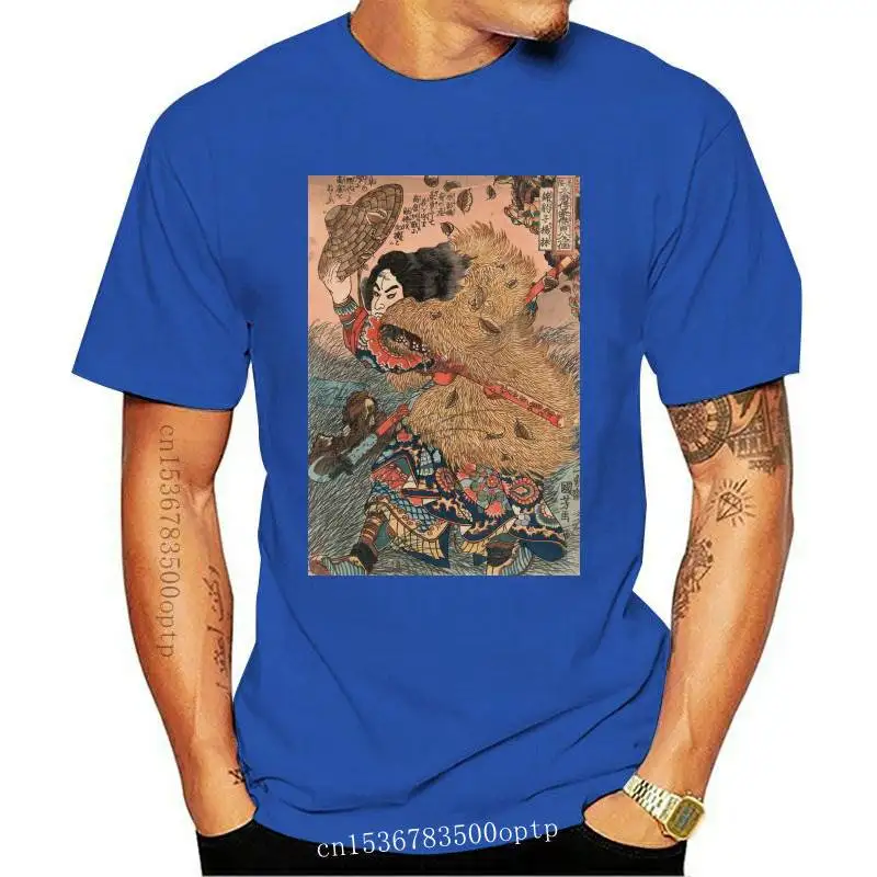 

Новинка 1800, Винтажная футболка в подарок с изображением японского самурайского воина