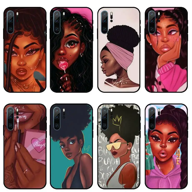 

Africa melanin Girls Black Women Phone Case For Huawei honor Mate P 10 20 30 40 i 9 8 pro x Lite smart 2019 nova 5t