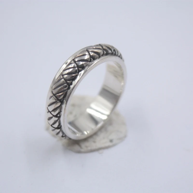 Кольцо из чистого 925 пробы серебра 6 мм кольцо с узором веревки размер от 5 до 12 для