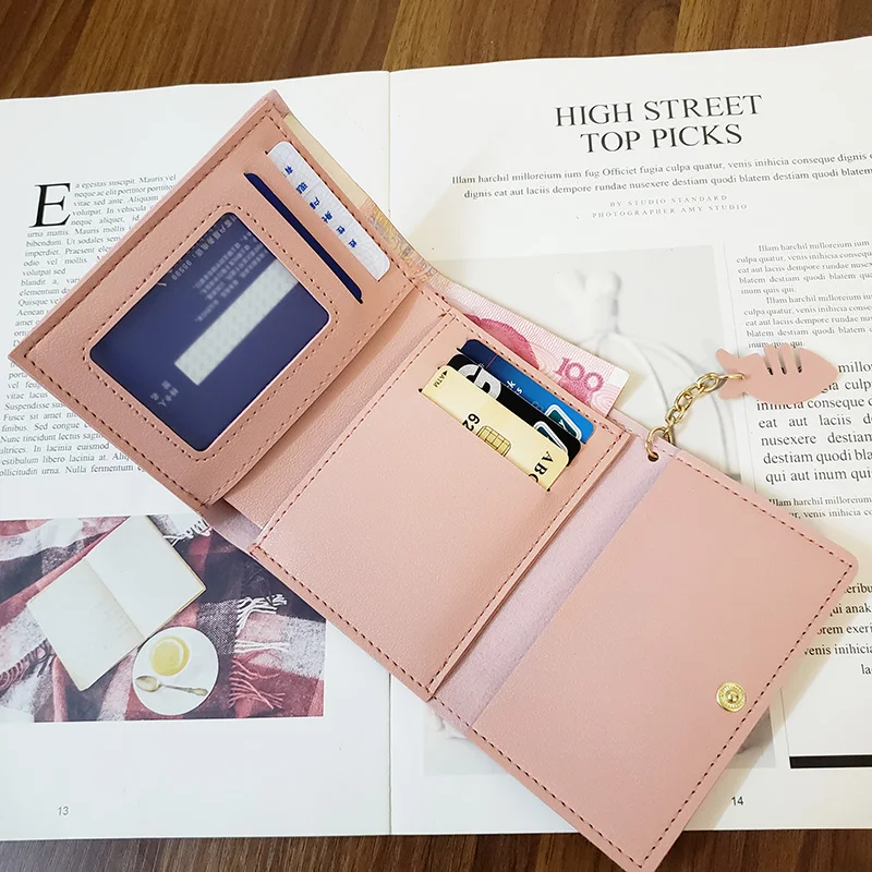 Ins Модный женский короткий кошелек из искусственной кожи Кошелек для монет чехол