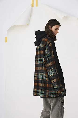 

20FW Grid Splicing Print Hoodie Women Men Hoodies Sweatshirts Hiphop Streetwear Men Casual Hoodie Pullover