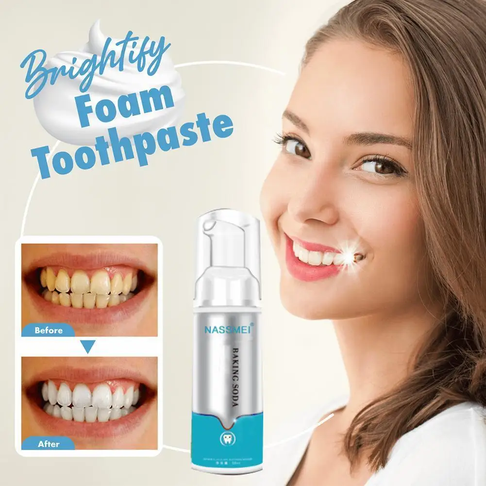 

60ml Tooth Whitening Cleaning Mousse Remove Plaque Stains Odor Fresh breath Bright Teeth Toothpaste Dental Care