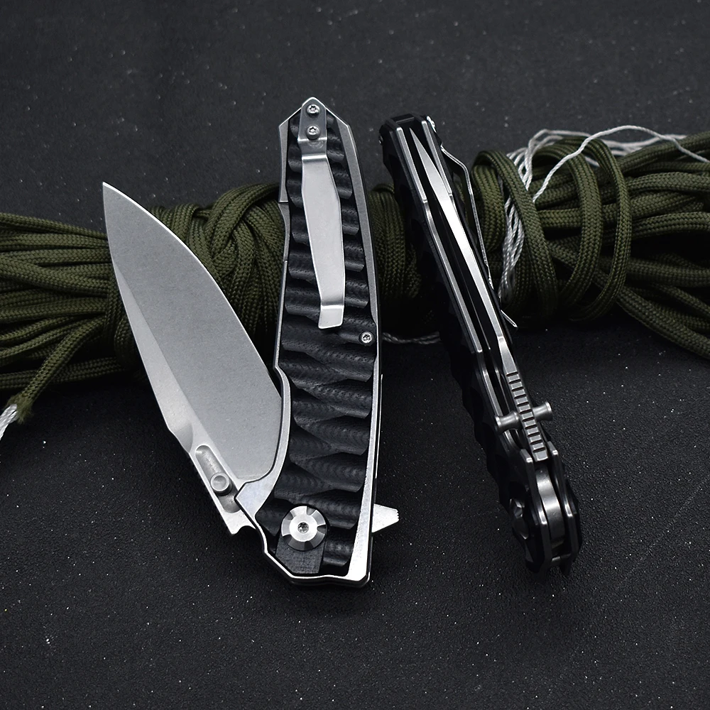 Складной нож с шариковым подшипником M390 лезвие из потертого камня G10 для кемпинга