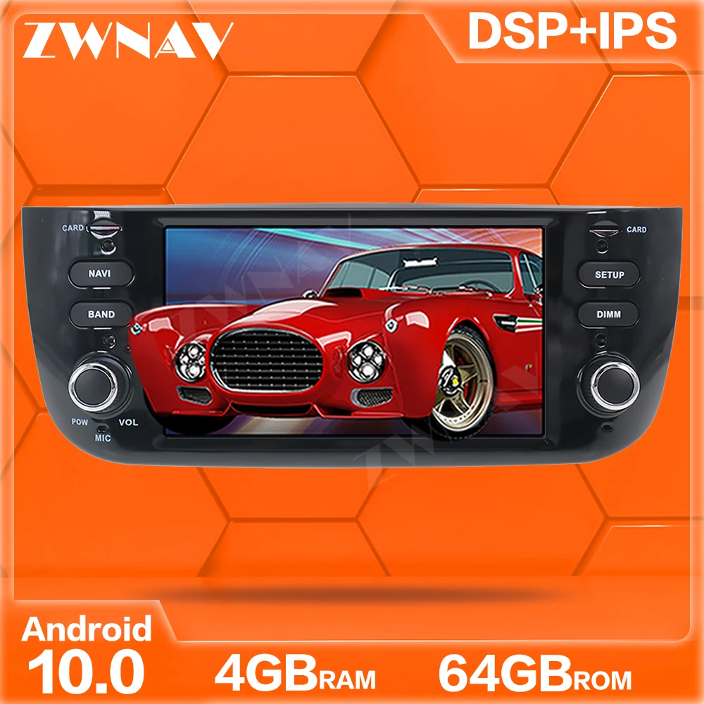 

Автомагнитола на Android 10,0, 4 + 64 ГБ, без DVD-проигрывателя, встроенный DSP, автомобильный мультимедийный радиоприемник для Fiat Punto 2009-2015 Linea 2012-2015, GPS ...