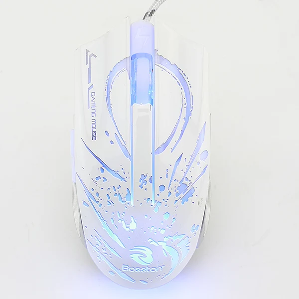 White Bosston игровая мышь 6 клавиш 2400 dpi оптическая мышь Компьютерные Мыши с USB дыхательный светильник для ПК ноутбук Настольный GM100 - Цвет: White