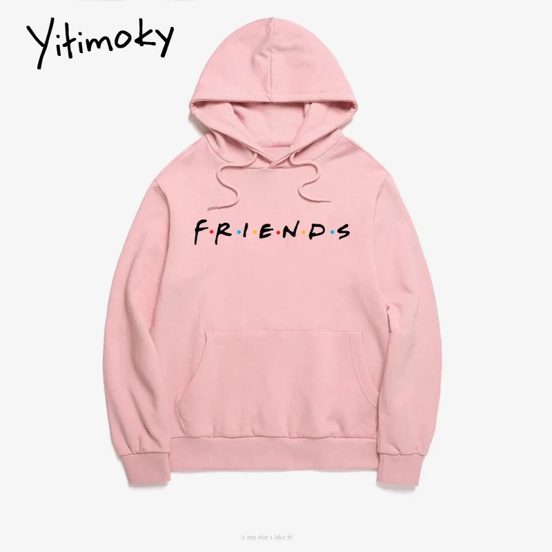 Толстовки женские хлопковые с буквенным принтом друзья s розовые толстовки