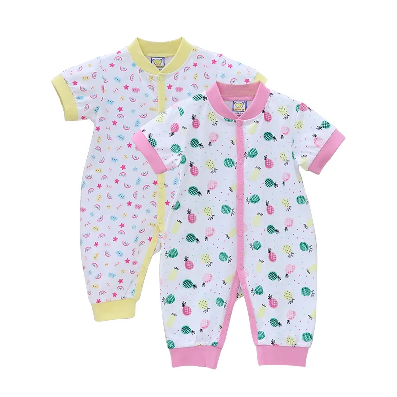 2021 Baby boys 2Pcs bodysuit short sleeve summer 100% cotton overalls girls newborn cartoon clothes babies button clothing | Мать и