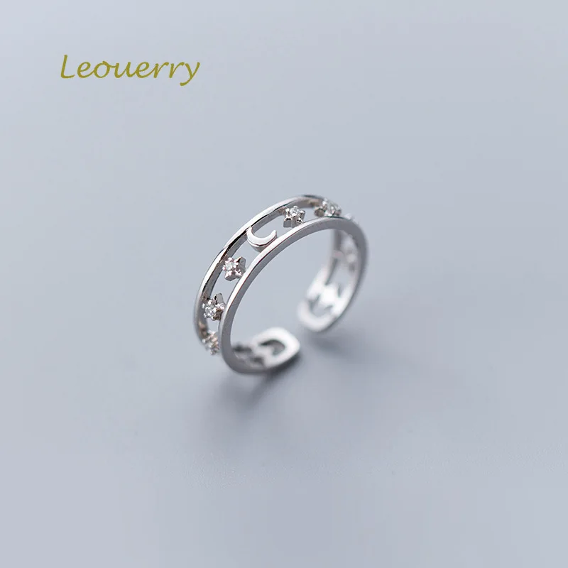 Женские открытые кольца Leouerry элегантные Открытые Кольца из стерлингового
