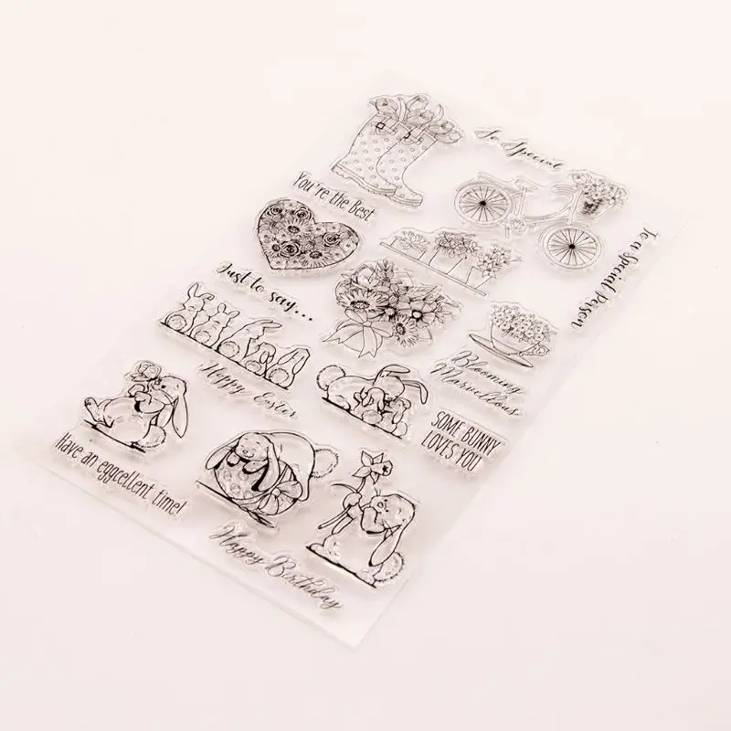 Силиконовые прозрачные печатные штампы для скрапбукинга с изображением Банни и