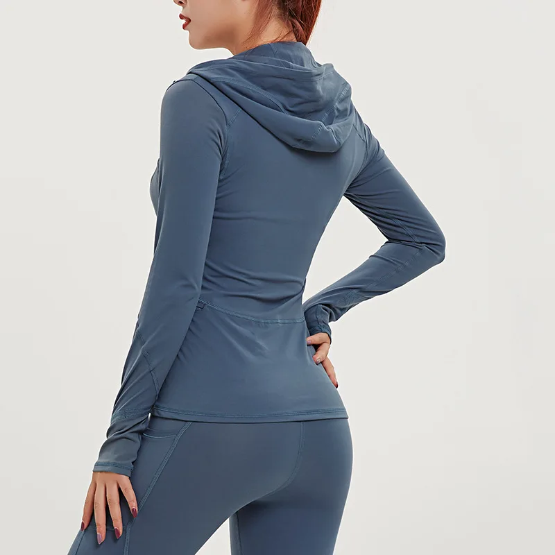 

1216ZH long sleeve sportswear tops stretch yoga clothes activewear custom logo print on product and package from 1pc dropship