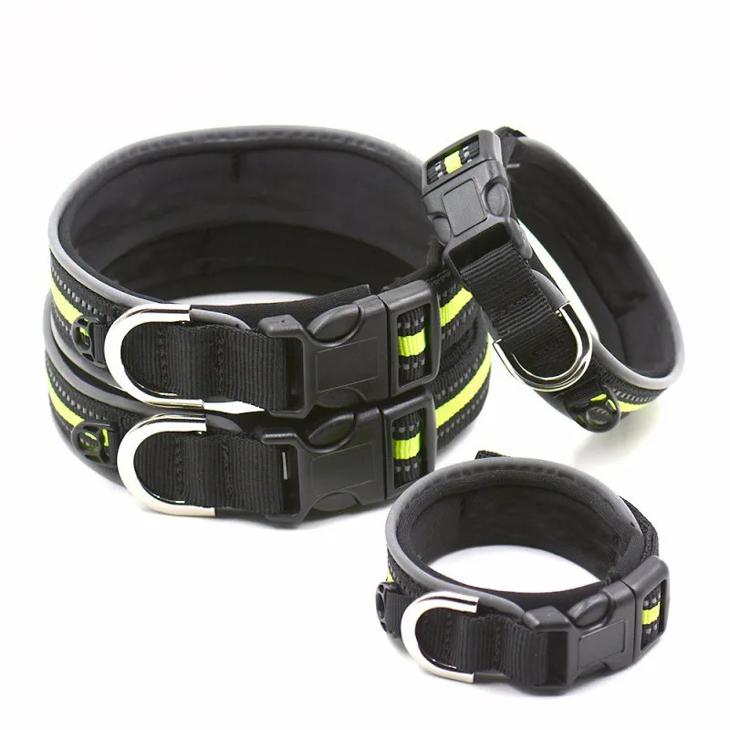 

Nylon Reflective Pet Collar Thickened Big Dog Special Collar Explosion-proof Traction Rope Collar With Velcro Pet Supplies собак