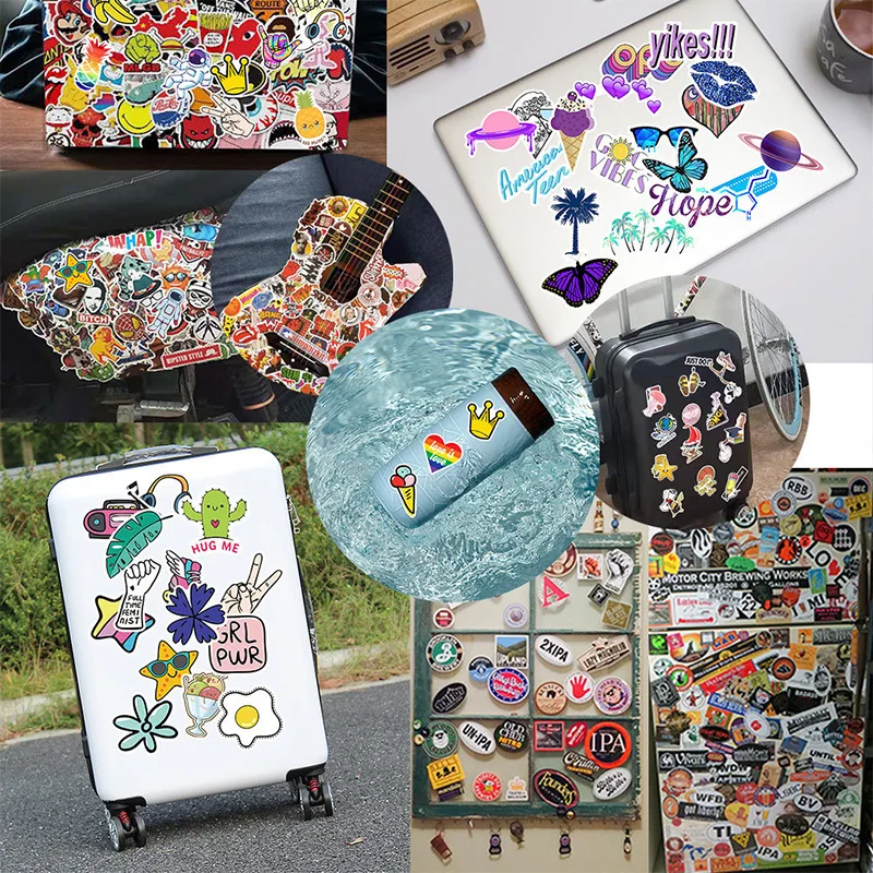 Juego de pegatinas para decoraci&oacute;n de guitarra, set de 10/30/50 Uds de animaci&oacute;n, aventura, Cuenta de mano del Tesoro, impermeable, Maleta de Graffiti, venta al por mayor-5