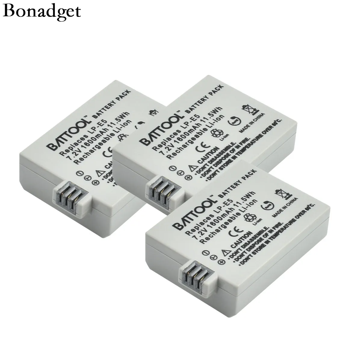 Аккумулятор Bonadget 7,2 V 1600mAh LP-E5 LPE5 LP E5 для камеры Canon EOS Rebel XS, Rebel T1i, Rebel XSi, 1000D, 500D, 450D