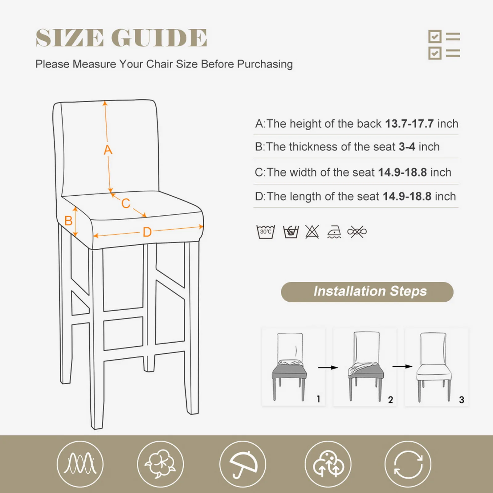 

Multicolor Chair Cover Solid Color Desk Seat For Bar Stool Armchair Chairs Slipcover Home Hotel Banquet Dining Chair Decoration