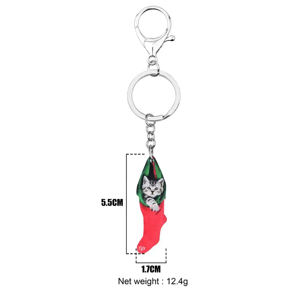 WEVENI акриловые рождественские носки американская короткошерстая кошка котенок