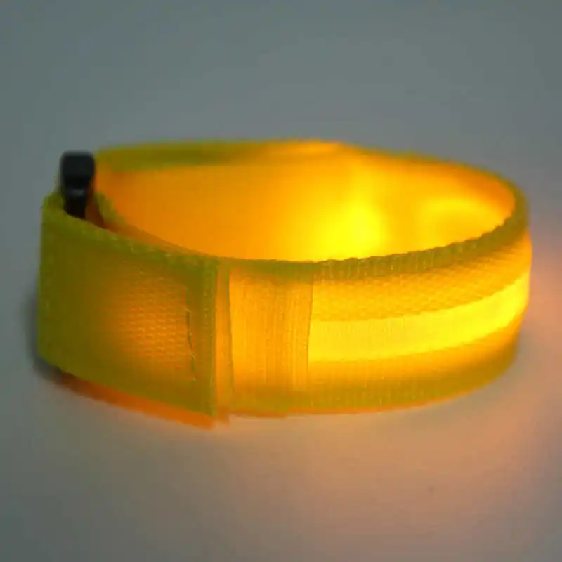 Наружный светодиодный наручный браслет для бега регулируемый мигающий езды на