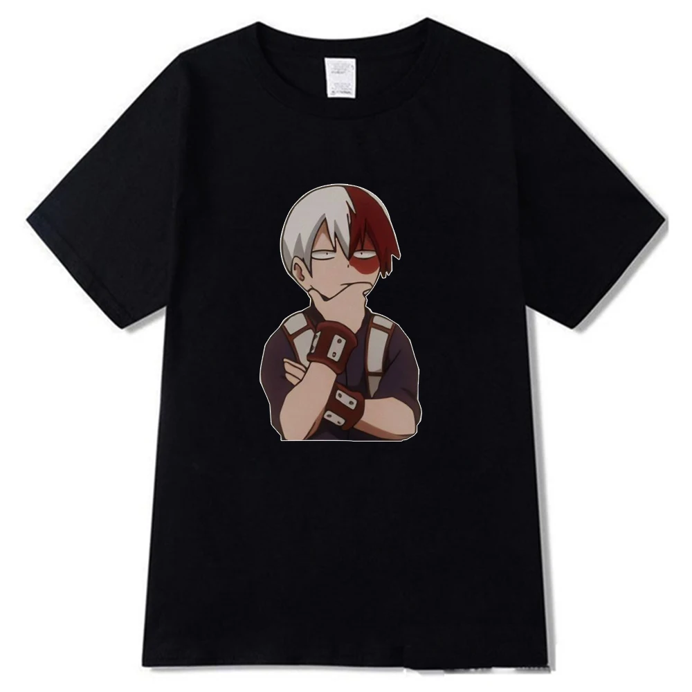 

Футболка унисекс Todoroki Shoto, футболка Харадзюку с надписью «Моя геройская Академия», уличная одежда, летние топы, футболка большого размера