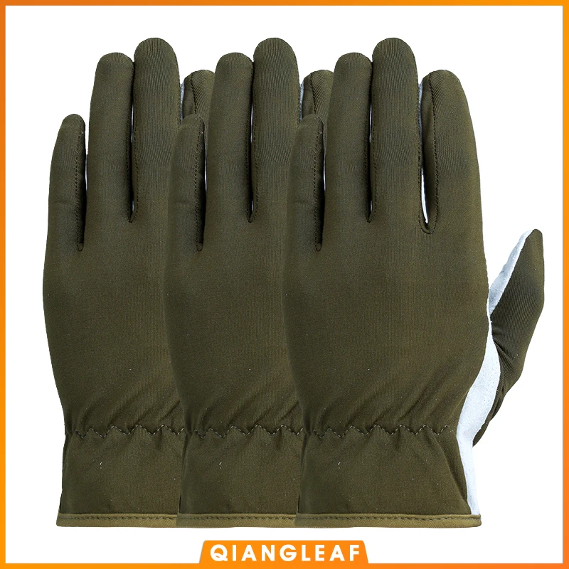 QIANGLEAF 3 шт. горячая Распродажа защитные Зеленые кожаные рабочие перчатки для