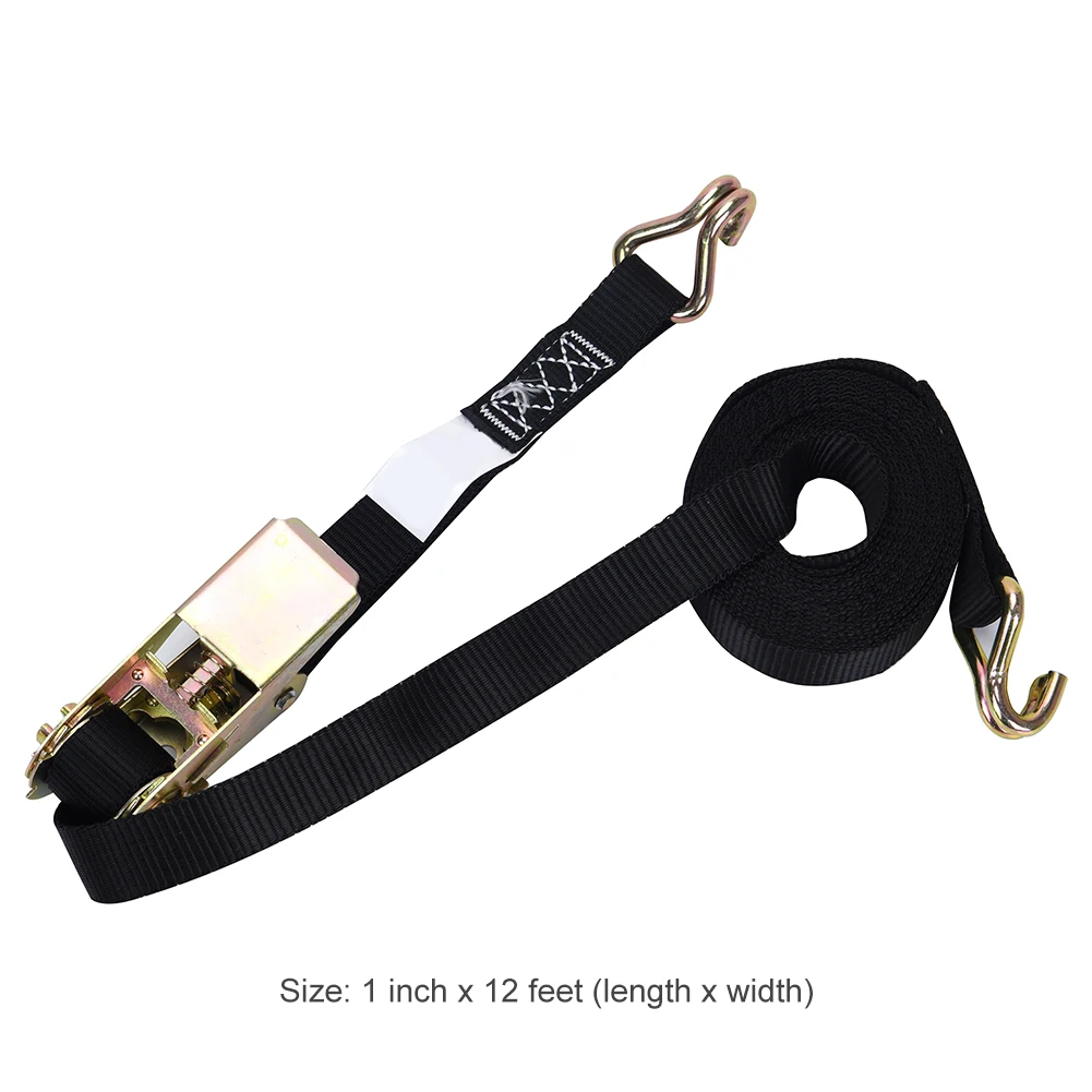 

Cargo Ratchets Strap Heavy Duty Tie Down with Buckle Portable Belt Adjustable Kayak Canoe Safety Watering Elements
