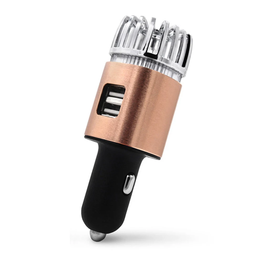 

Car Air Purifier DC12V Car Charger Ionic Air Freshener with 2 USB Ports Removes Smoke Odor Dust