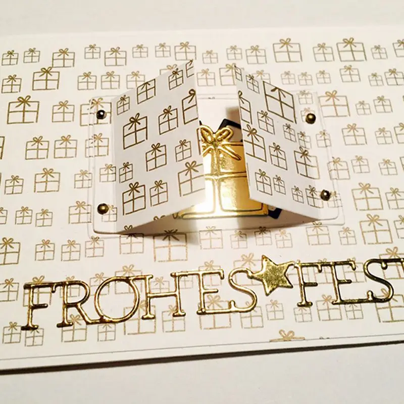 Подарочная коробка металлический Трафаретный вырубной штамп трафарет для