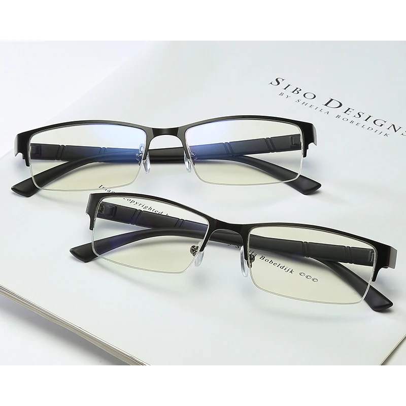 Готовые мужские деловые очки для близорукости повседневные металлические