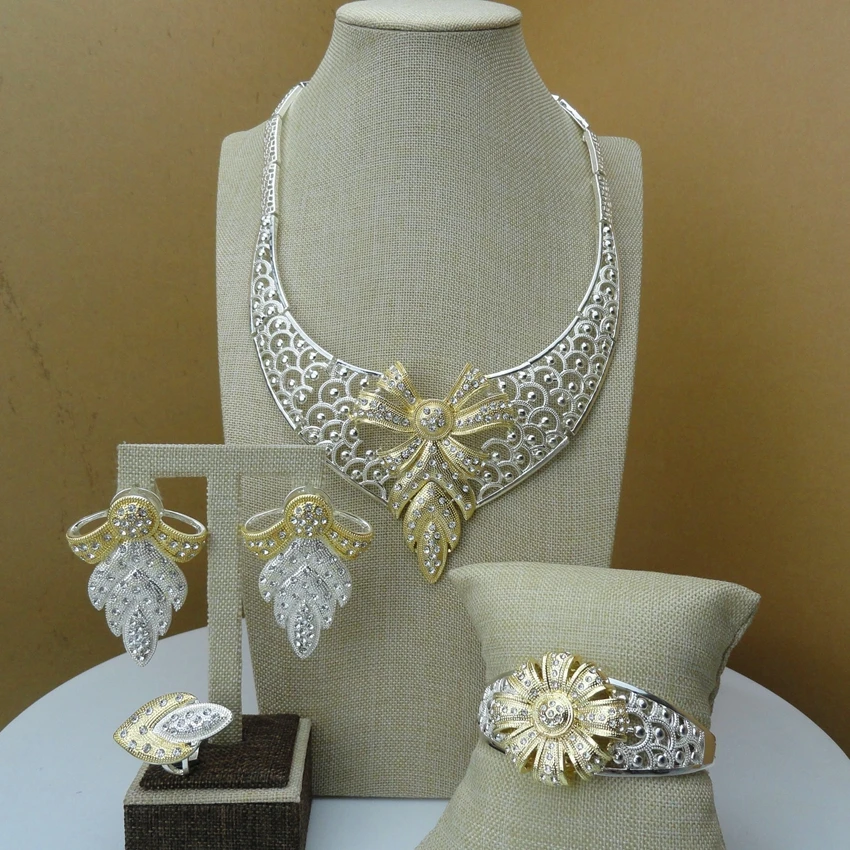 Yuminglai 2019 Новое поступление африканские Роскошные Ювелирные наборы Дубай