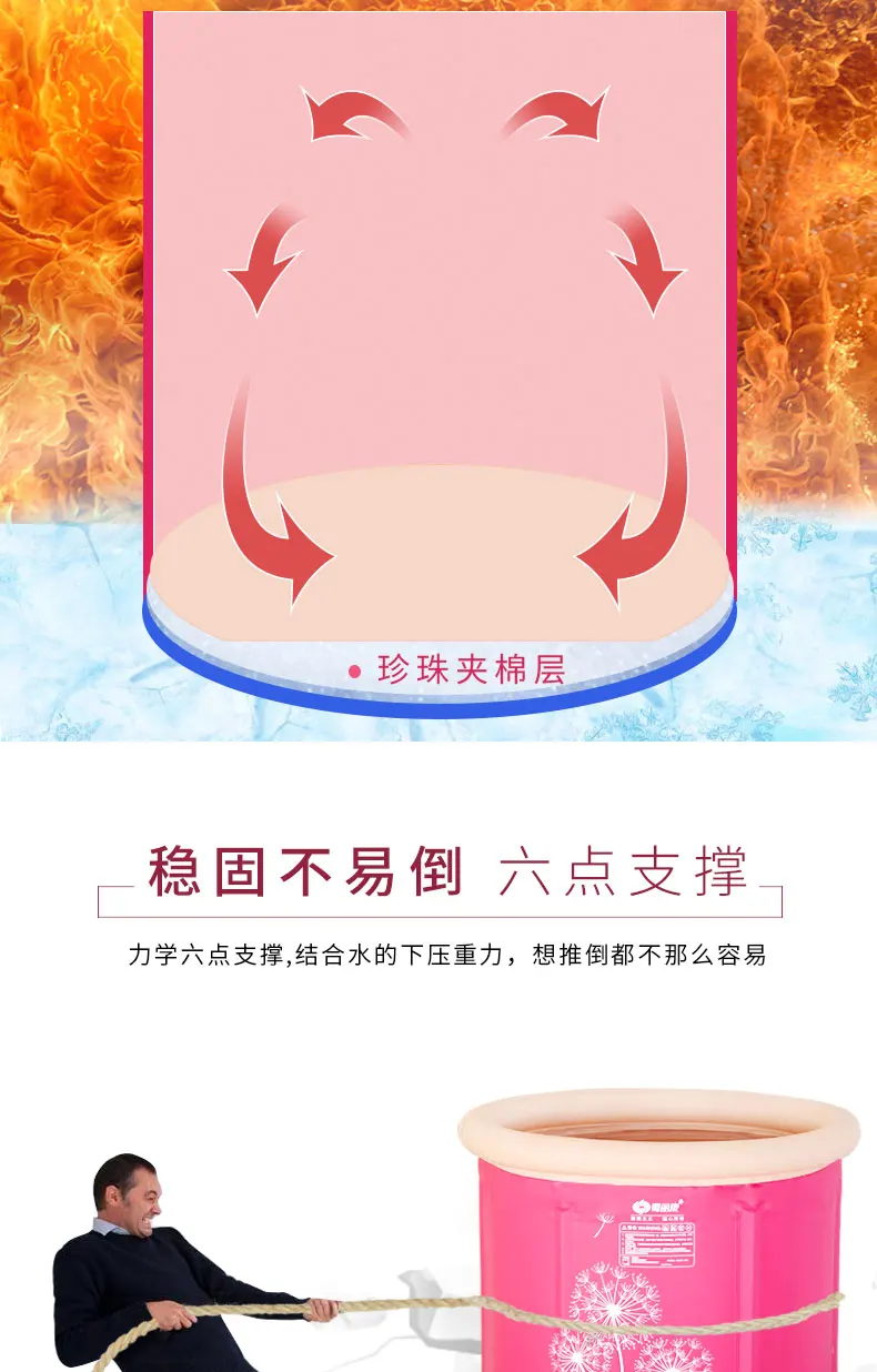 

Thicken Portable Folding Bathtub Large Cloth Camping Bathroom Portable Bathtubs Sauna Adults Ducha Portatil Household EH60PB