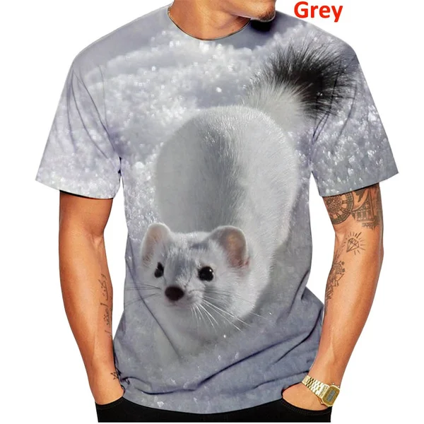 

Лето 2021, лидер продаж, последняя мода, креативная новая футболка с 3D принтом, милая фотография животного, футболка для мужчин и женщин