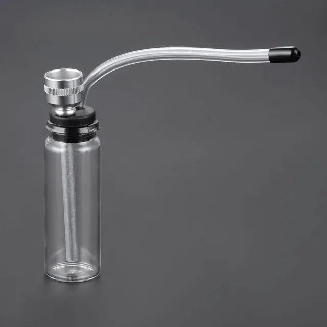 1Pc Portable Mini bong Glass Water Smoking Pipe Bottle Hookah Shisha Tobacco Smoking Pipes for Metal Tube Filter Gift for Men