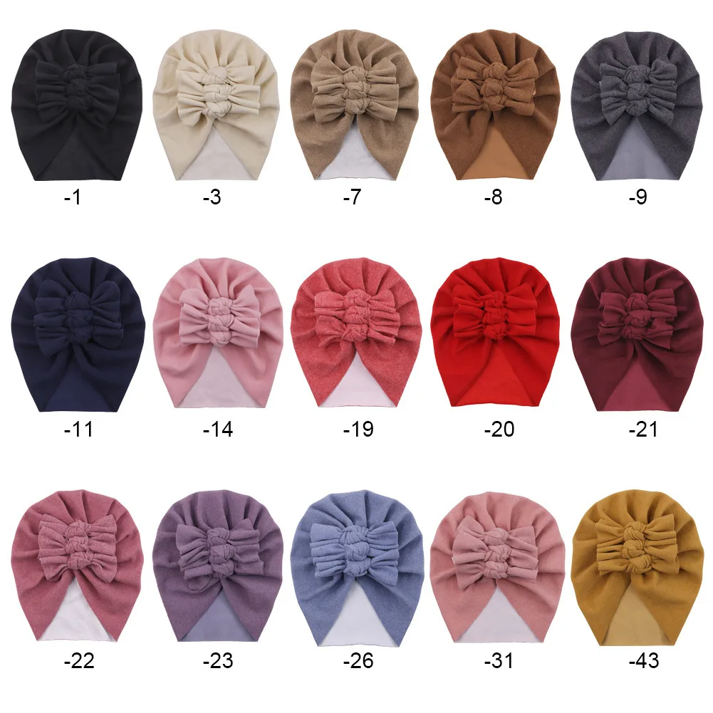 Новая детская шапка с узлом кашемировые складки для новорожденных малышей