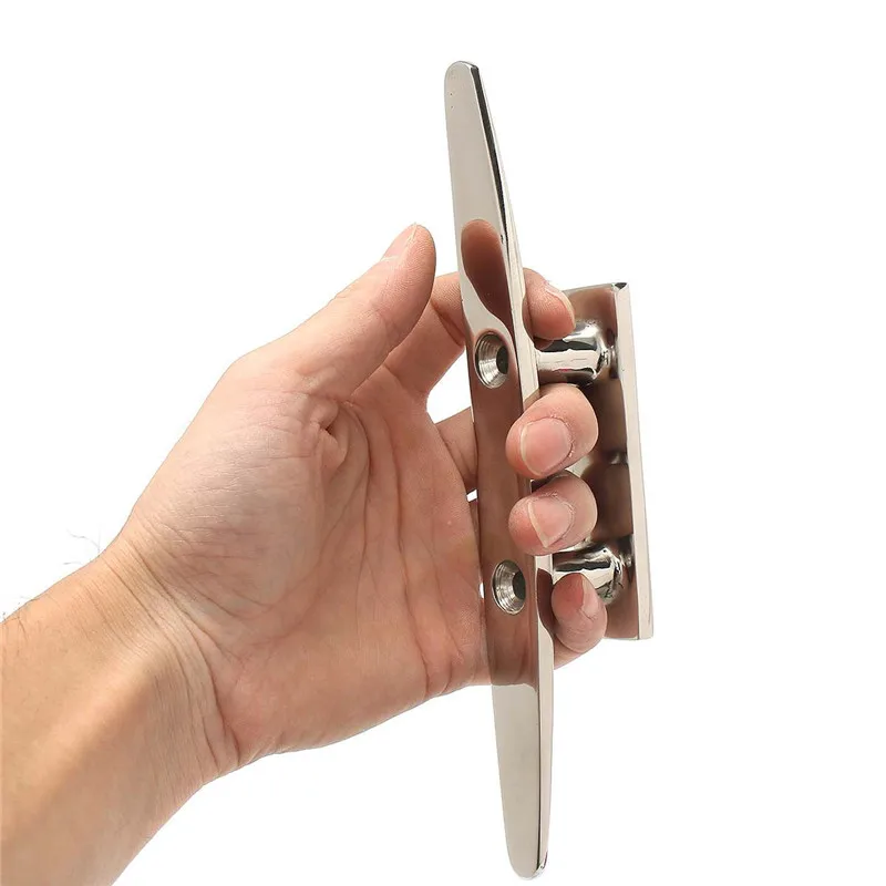 4&quot 5&quot 6&quot 8&quot Low Flat Cleat 316 Stainless Steel 2 Hole Hardware boat cleats For Marine Boat Deck Rope Tie yacht accessories |