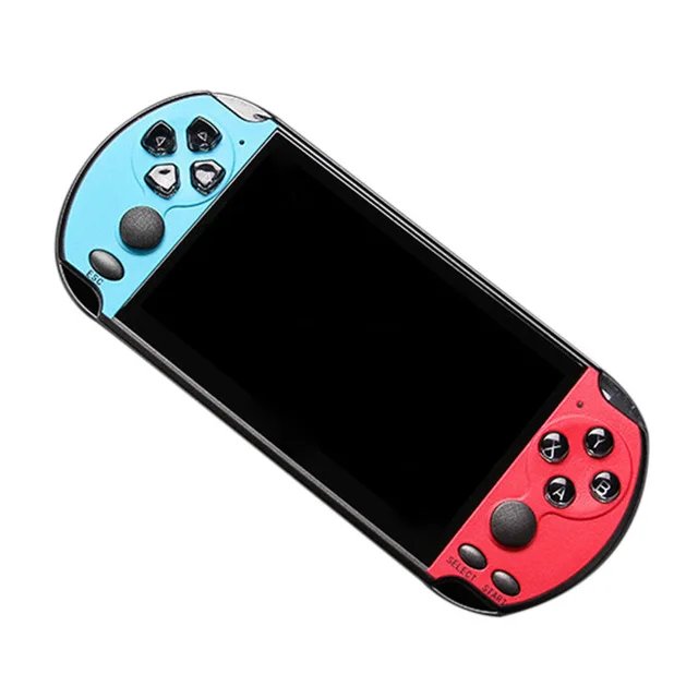 Blue and Red 5,1 дюймов X7 PLUS ручные игровые плееры двойной рокер 8 Гб памяти 32/64/128 бит 1000 игр MP5 игровая консоль - Цвет: Blue and Red