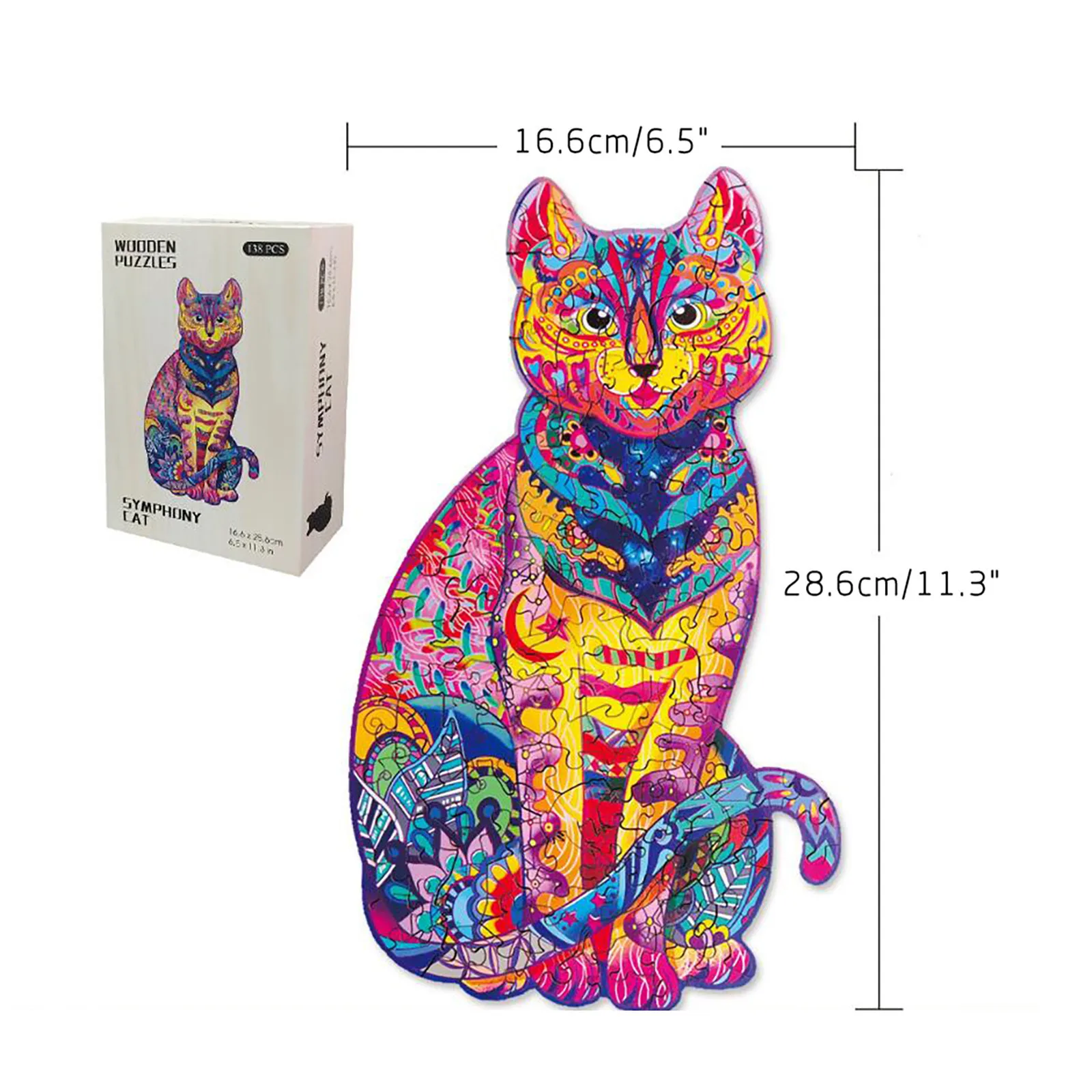 

Unique Shape Animal Shaped Wooden Jigsaw Puzzles Games Montessori Children's Toys Gift for Adults and Kids A4 5MM