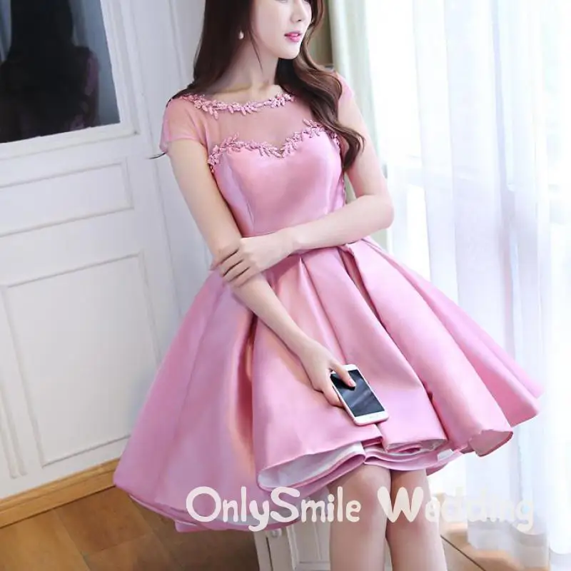 Атласное короткое платье для выпускного вечера Высокая Низкая Vestido De Fiesta gala