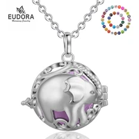 eudora 20mm harmony bola elephant aromatherapy locket cage with angel caller colorful chime ball floating pendant women jewelry