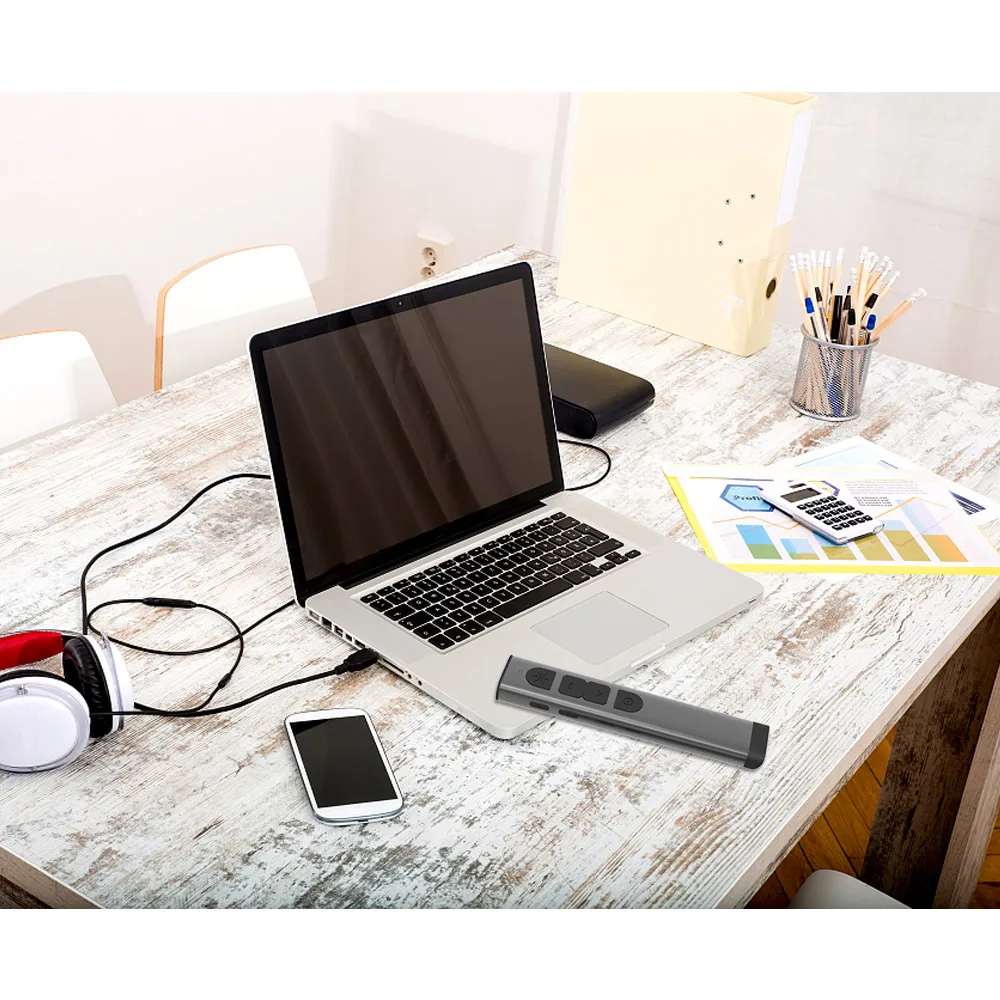 Перезаряжаемая цифровая указка для презентаций Powerpoint Clicker зеленая 2 4 ГГц