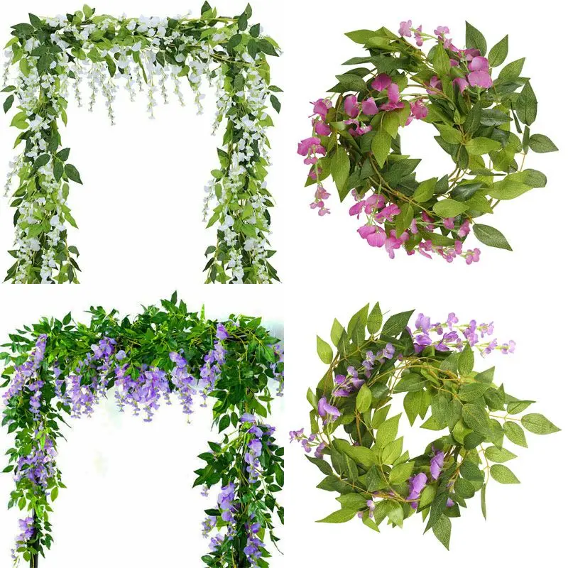 2 предмета искусственный цветок глицинии искусственная Виноградная лоза Плющ