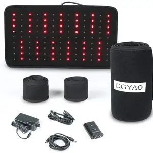 dgyao 660nm led red light 880nm near infrared light therapy devices wearable wrap for low back neck knee shoulder pain reliever free global shipping