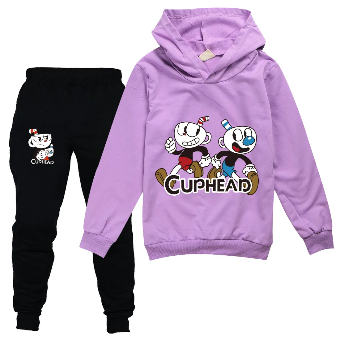 

2021 Anime cup head Tracksuit Kids Animal icon Printed Hoodie Pants 2pcs Sets Baby Boys Clothing Sets Toddler Girl Outfits