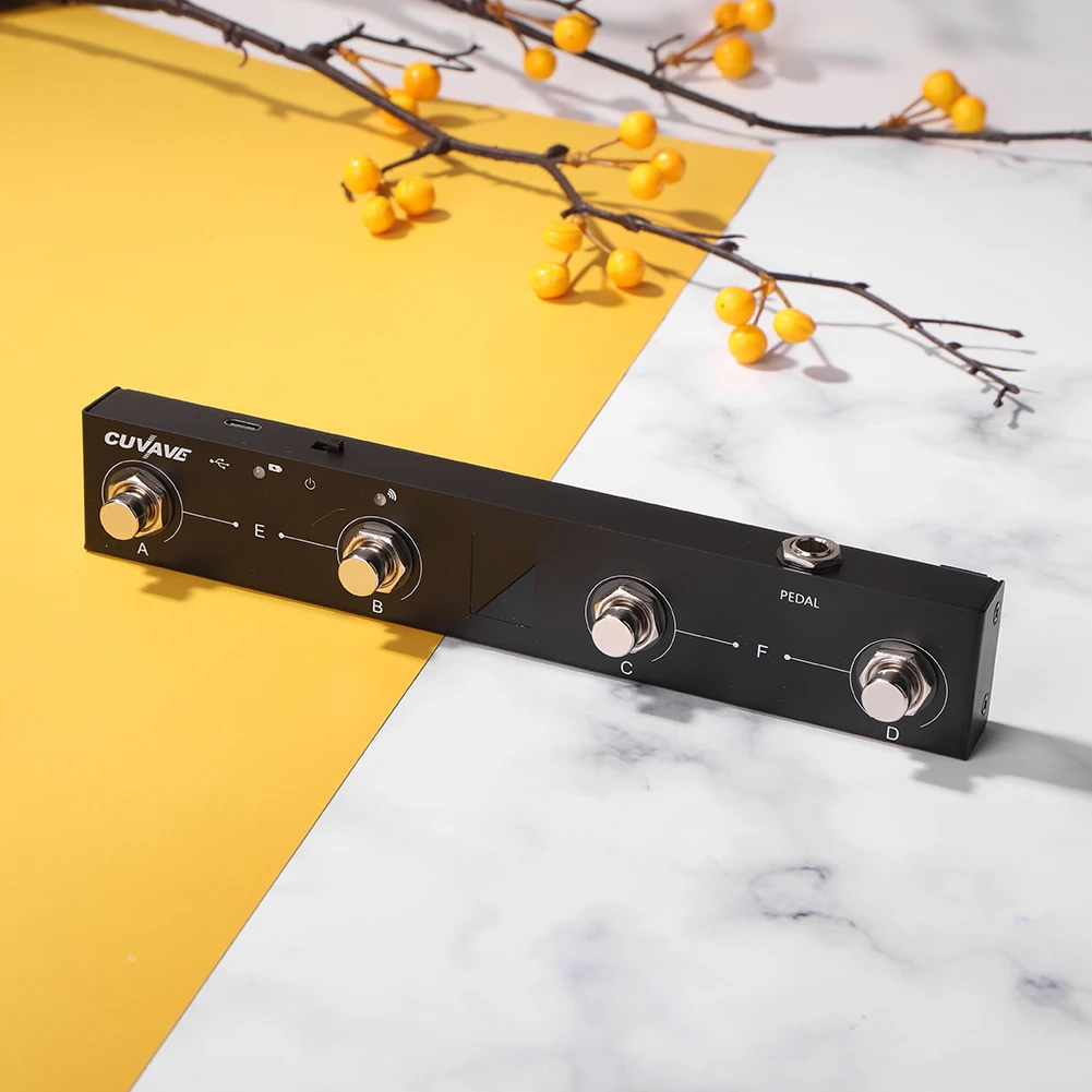 

CUVAVE 4 Buttons Footswitch Portable Footswitch Mini USB Bluetooth-compatible Midi Foot Controller Pedal Control Guitar Parts